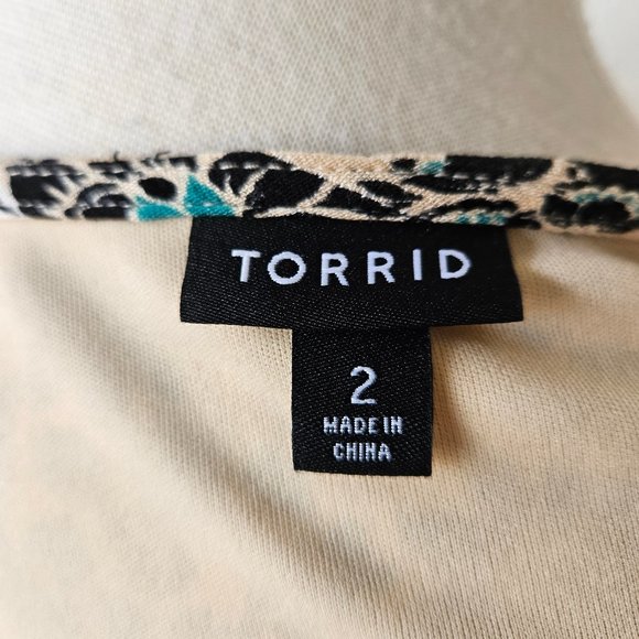 Torrid Size 2 Bohemian Boho Long Sleeve Rayon Summer Spring Floral Flowy Dress - Picture 6 of 8